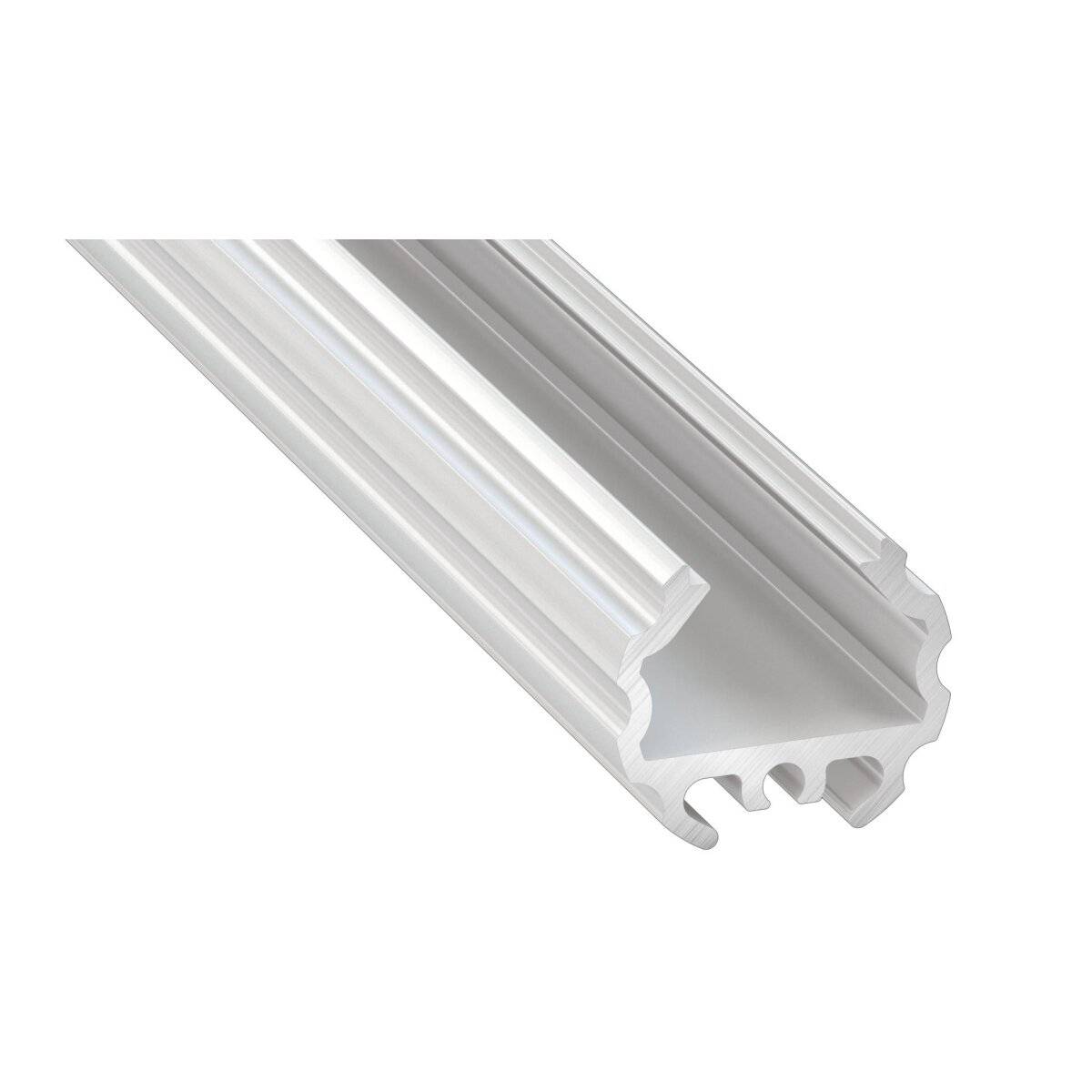 LED Aluminium Profil Leiste Weiß | Typ Y | Mit Endkappe und Montagehalterung | Schwarz Abdeckung | 1m