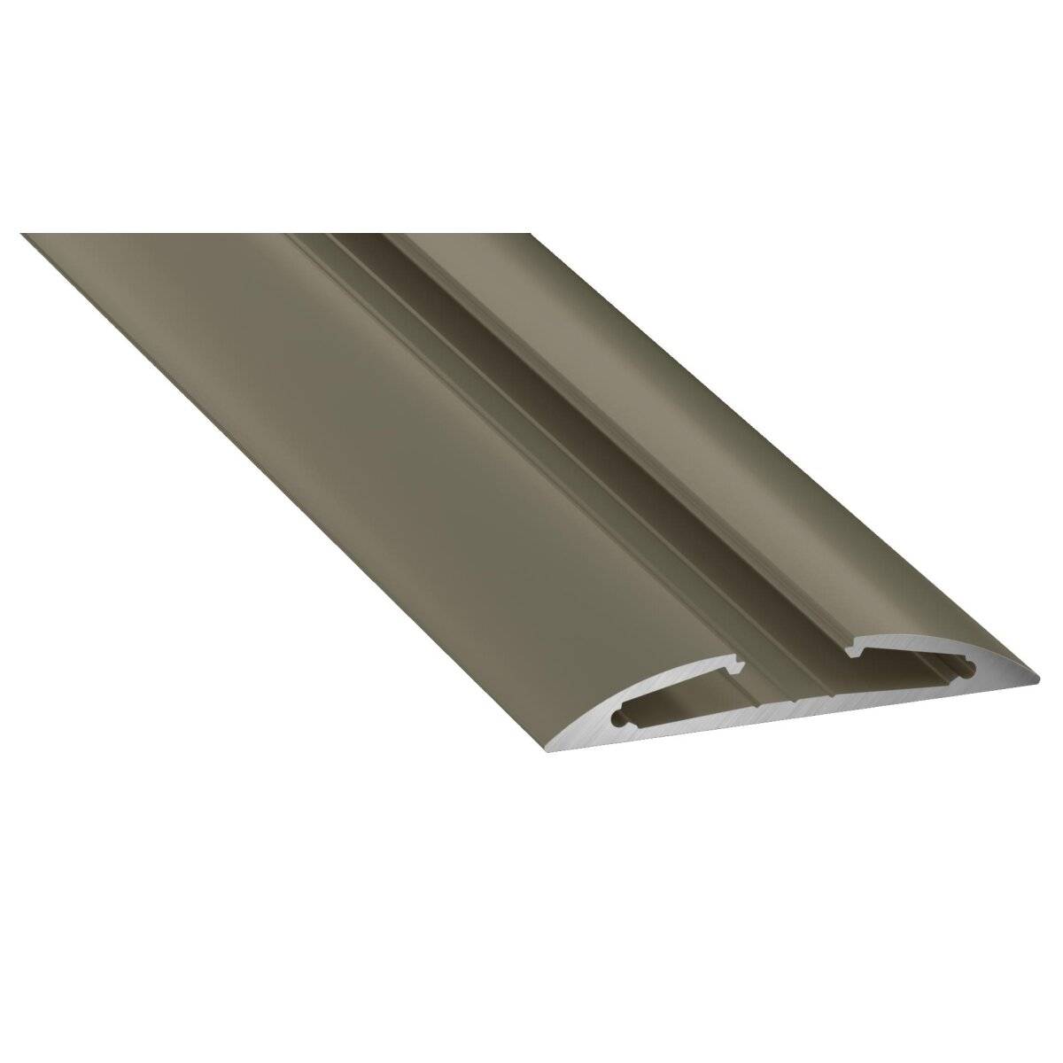 LED Aluminium Profil Leiste Inox | Typ Z Vielseitig einsetzbar | Mit Endkappe | Milchig Abdeckung | 1m