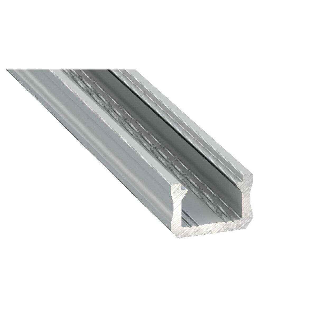 LED Aluminium Profil Leiste Silber | Typ MICO | Mit Endkappe und Montagehalterung | Schwarz Abdeckung | 1m