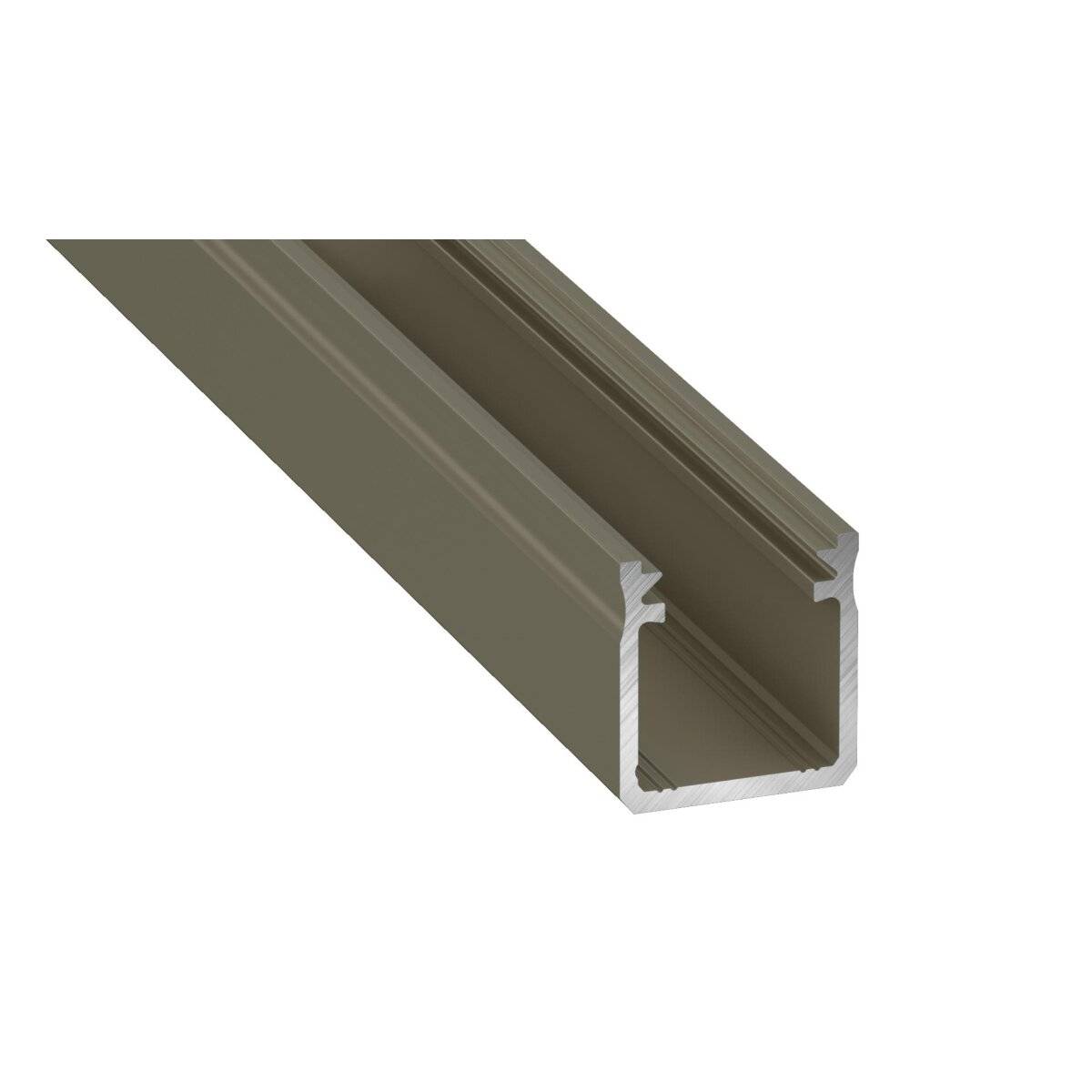 LED Aluminium Profil Leiste Inox | Typ RETO Vielseitig einsetzbar | Mit Endkappe | Milchig Abdeckung | 1m
