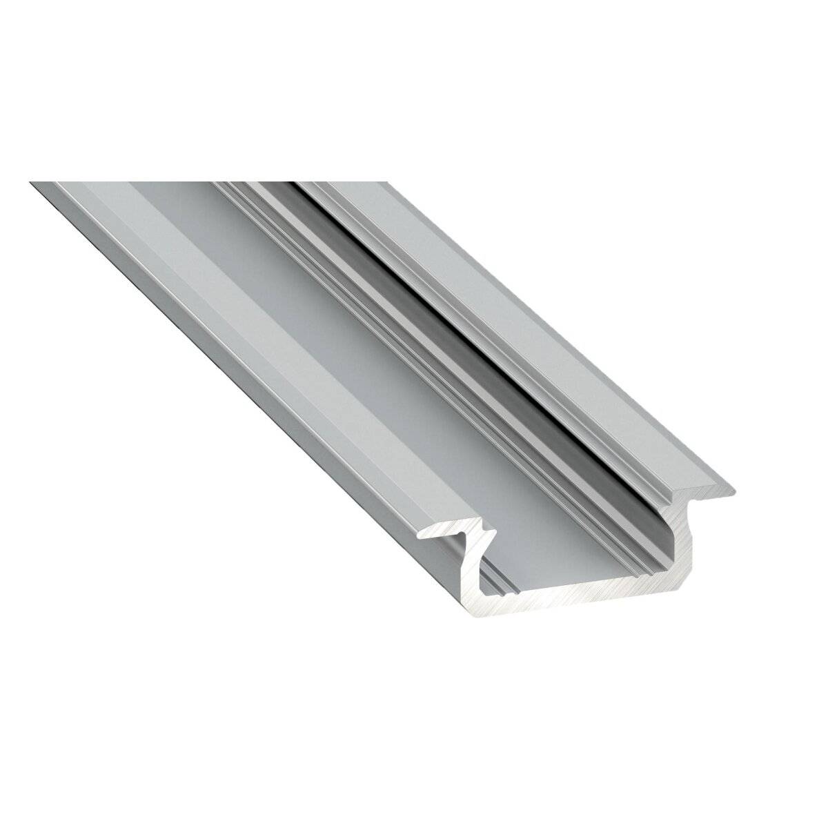 LED Aluminium Profil Leiste Silber | Typ DUAL | Mit Endkappe und Montagehalterung | Schwarz Abdeckung | 1m