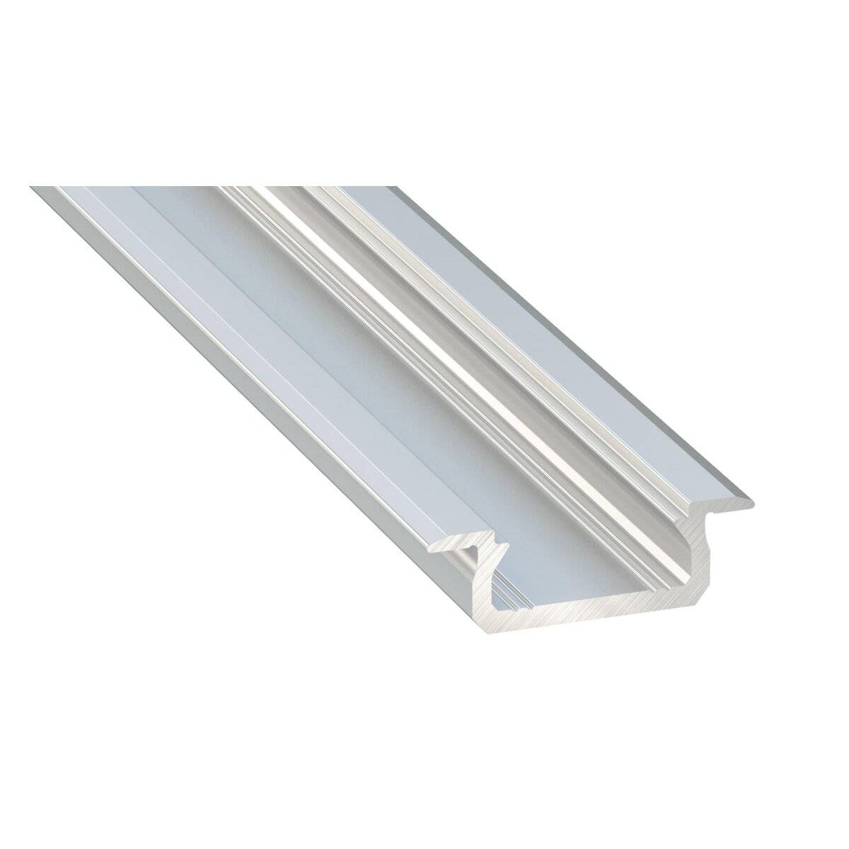 LED Aluminium Profil Leiste Weiß | Typ DUAL | Mit Endkappe und Montagehalterung | Schwarz Abdeckung | 1m