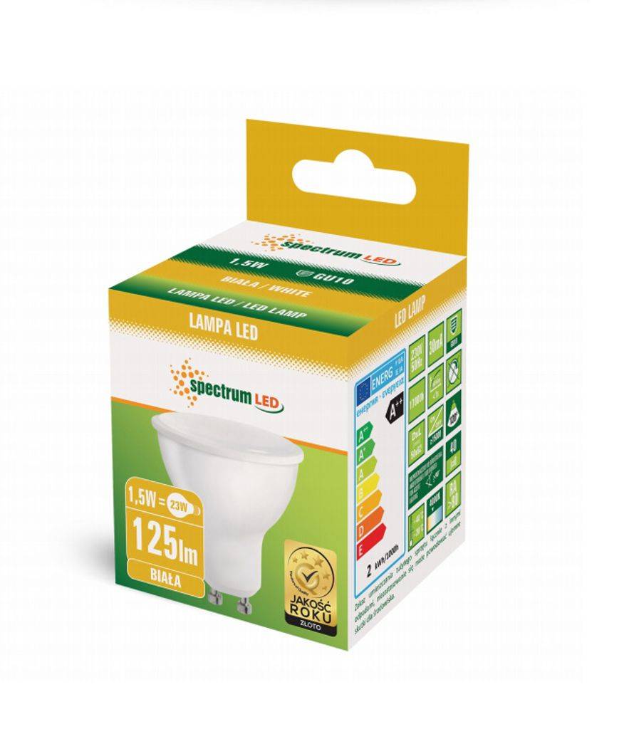 Spectrum LED GU10 1,5W = 23W Spot 120° Reflektor 230V Strahler 125lm Neutralweiß 4000K