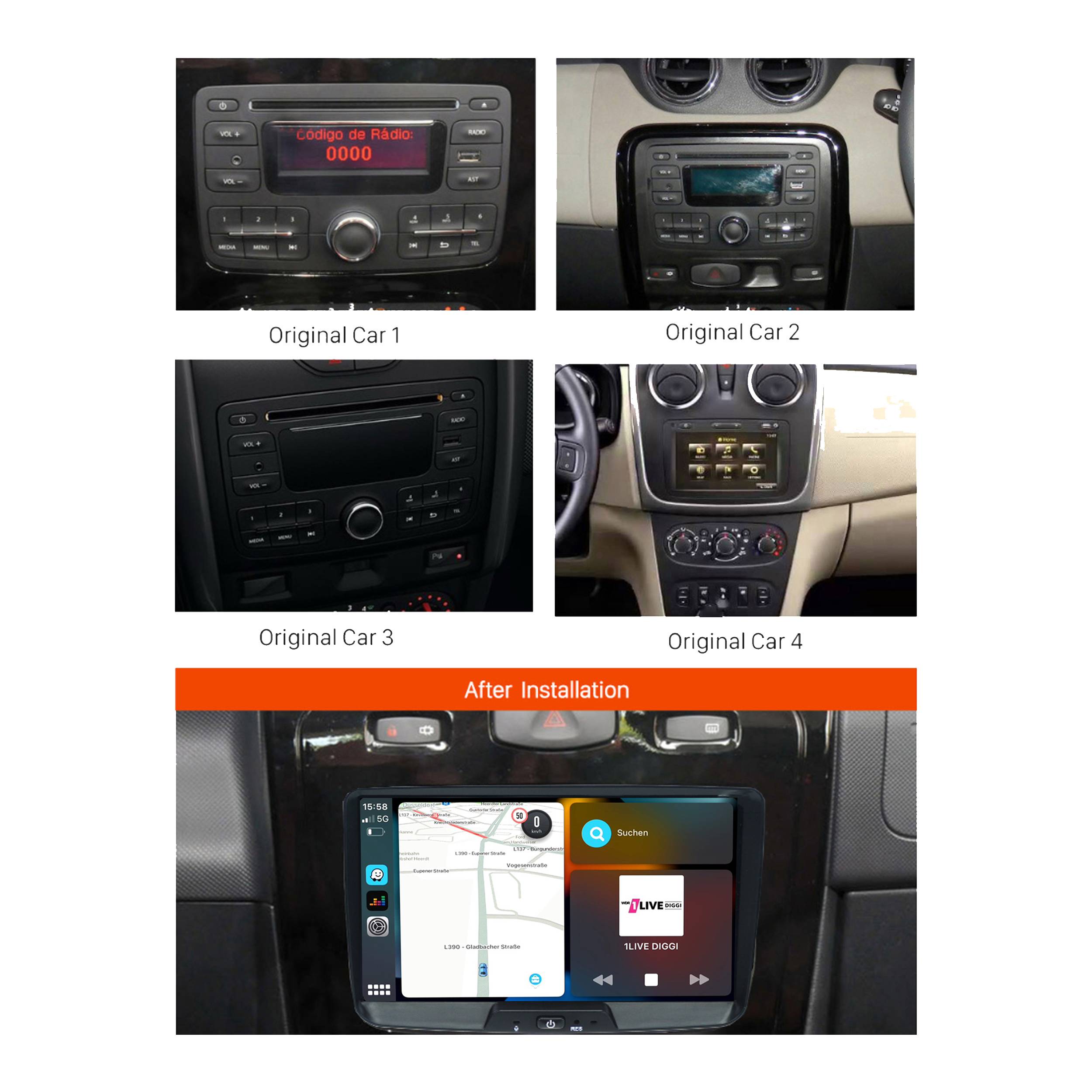 Für Renault Dacia Duster Sandero Captur 8" Touch Android Autoradio GPS CarPlay