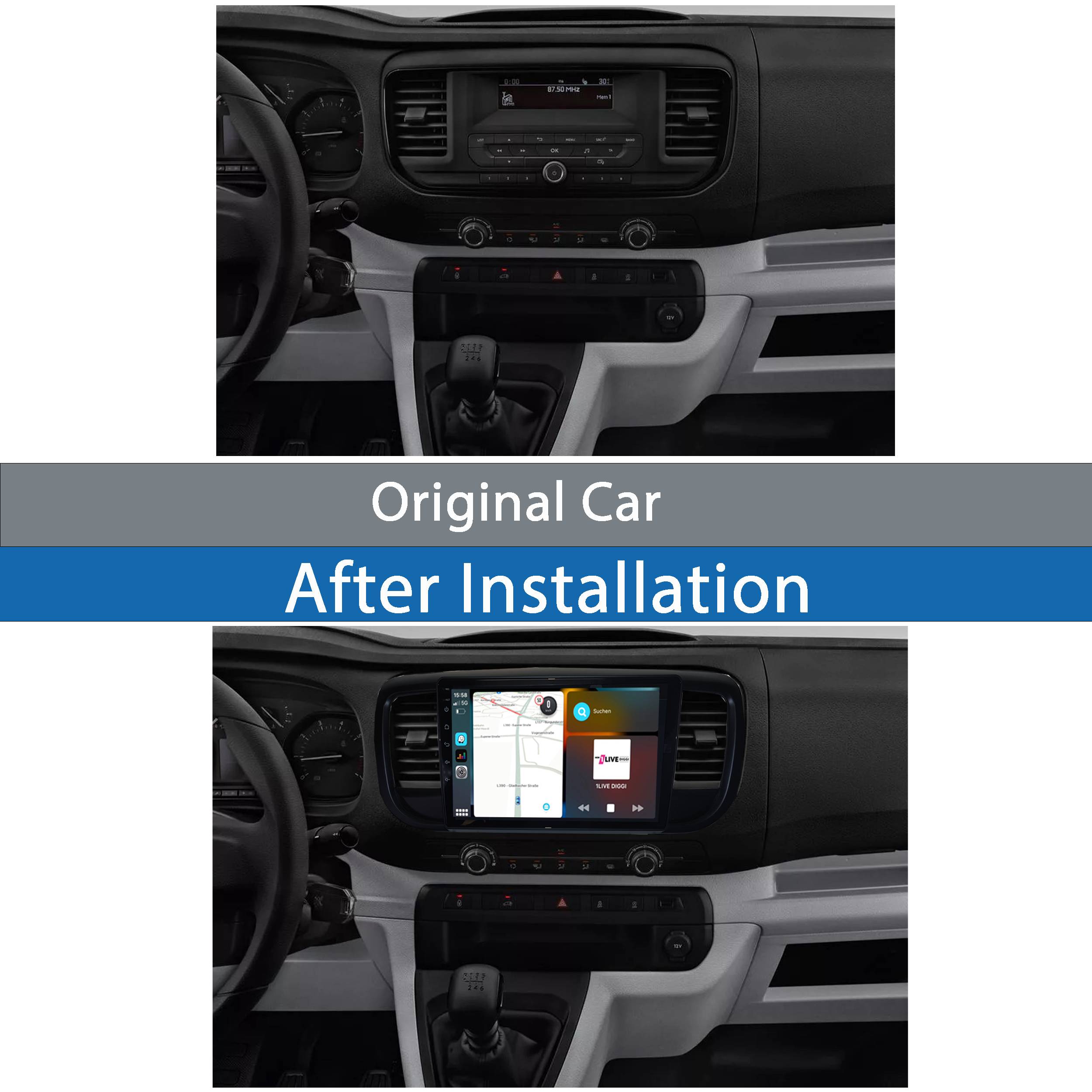 Für Peugeot Expert 3 9" Touchscreen Android Autoradio GPS Navigation CarPlay