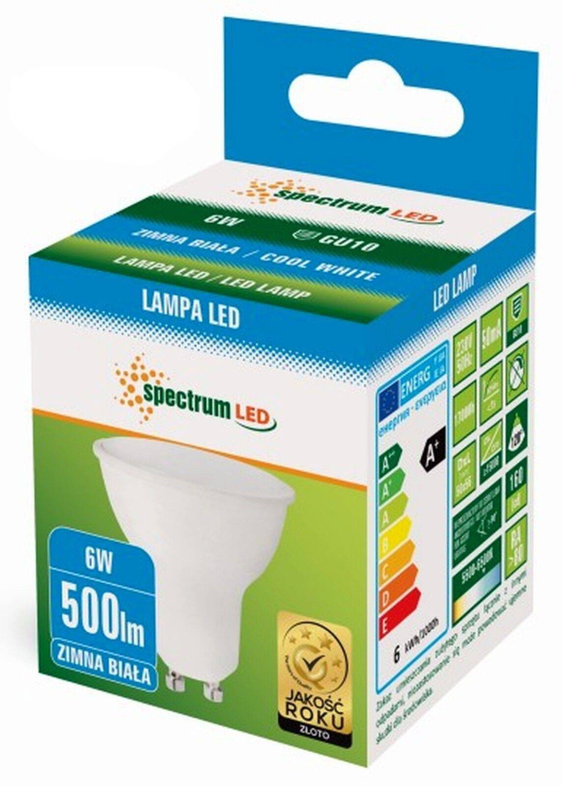 Spectrum LED GU10 6W = 60W Spot 120° Reflektor 230V Strahler 500lm Kaltweiß 6000K