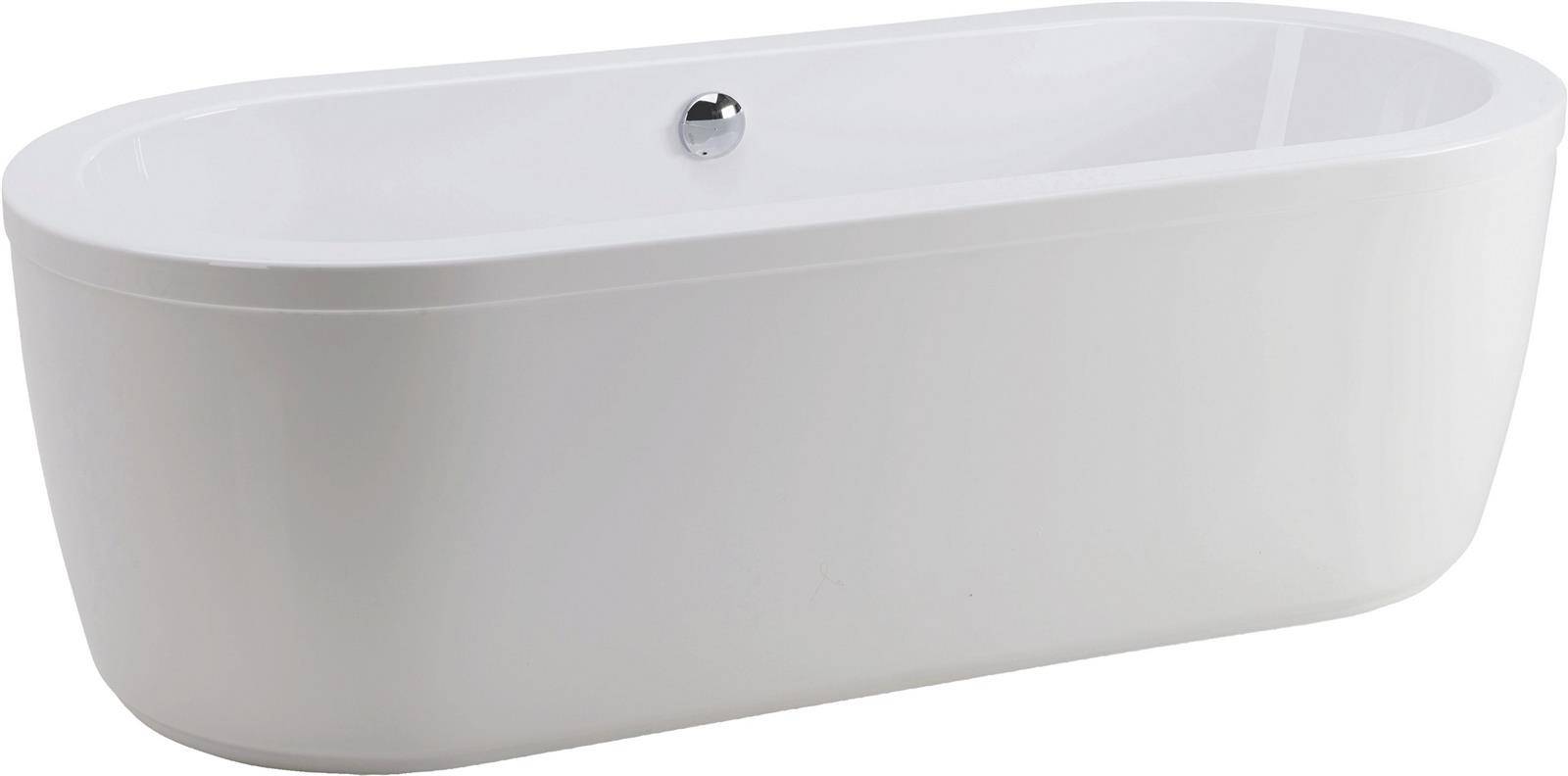 Schröder Badewanne Ovalwanne Rhein 180x80x44/57,5 cm weiß mit 1-teiliger Schürze