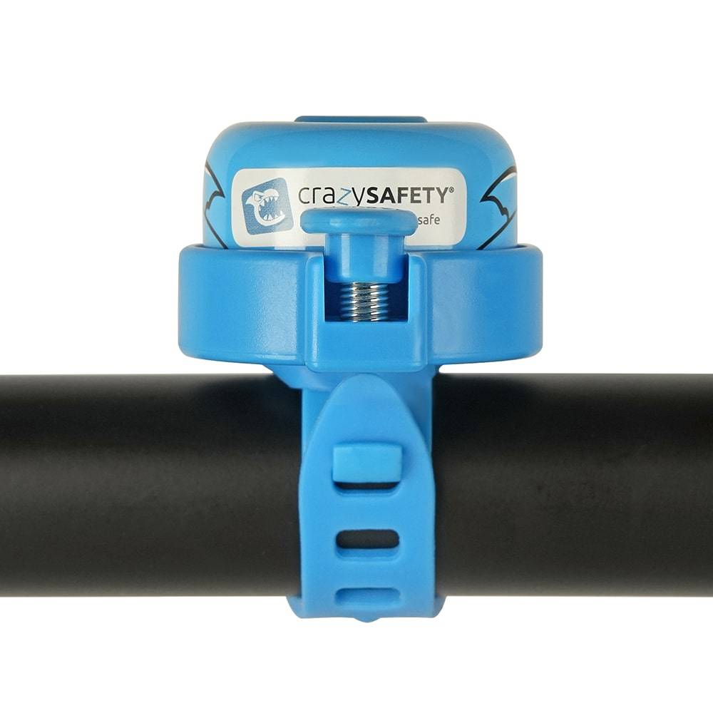 Kinder Fahrradklingel | Hai Blau | Crazy Safety | Farbenfroh & nutzerfreundlich