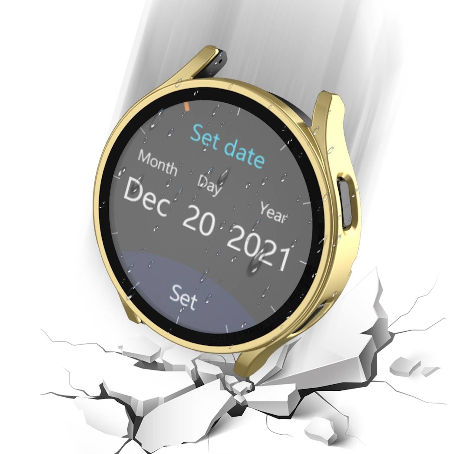 Für Samsung Galaxy Watch Ultra 47mm PC Hülle + Hart Glas Rose Gold