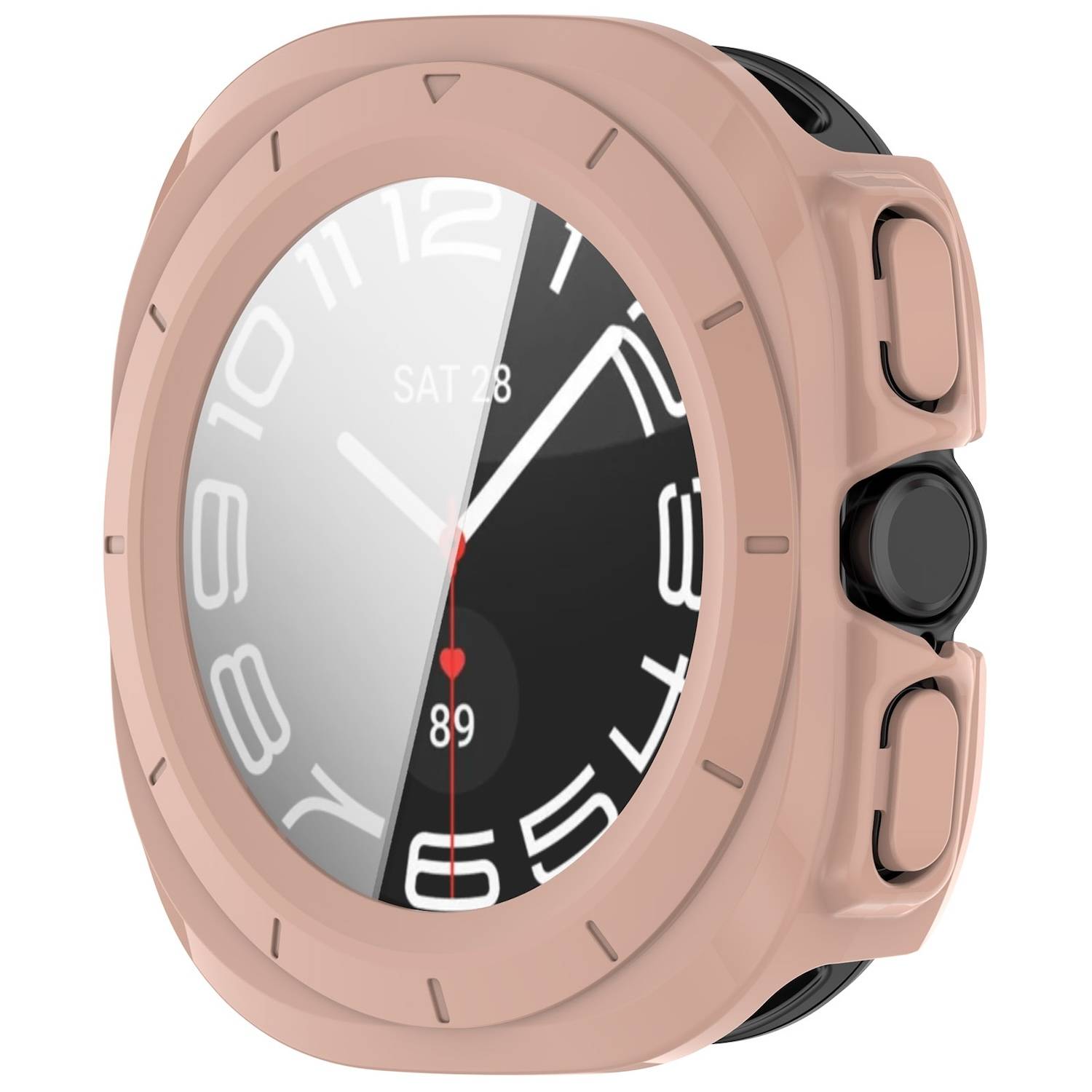 Für Samsung Galaxy Watch Ultra 47mm PC Watch Hülle + Hart Glas Pink