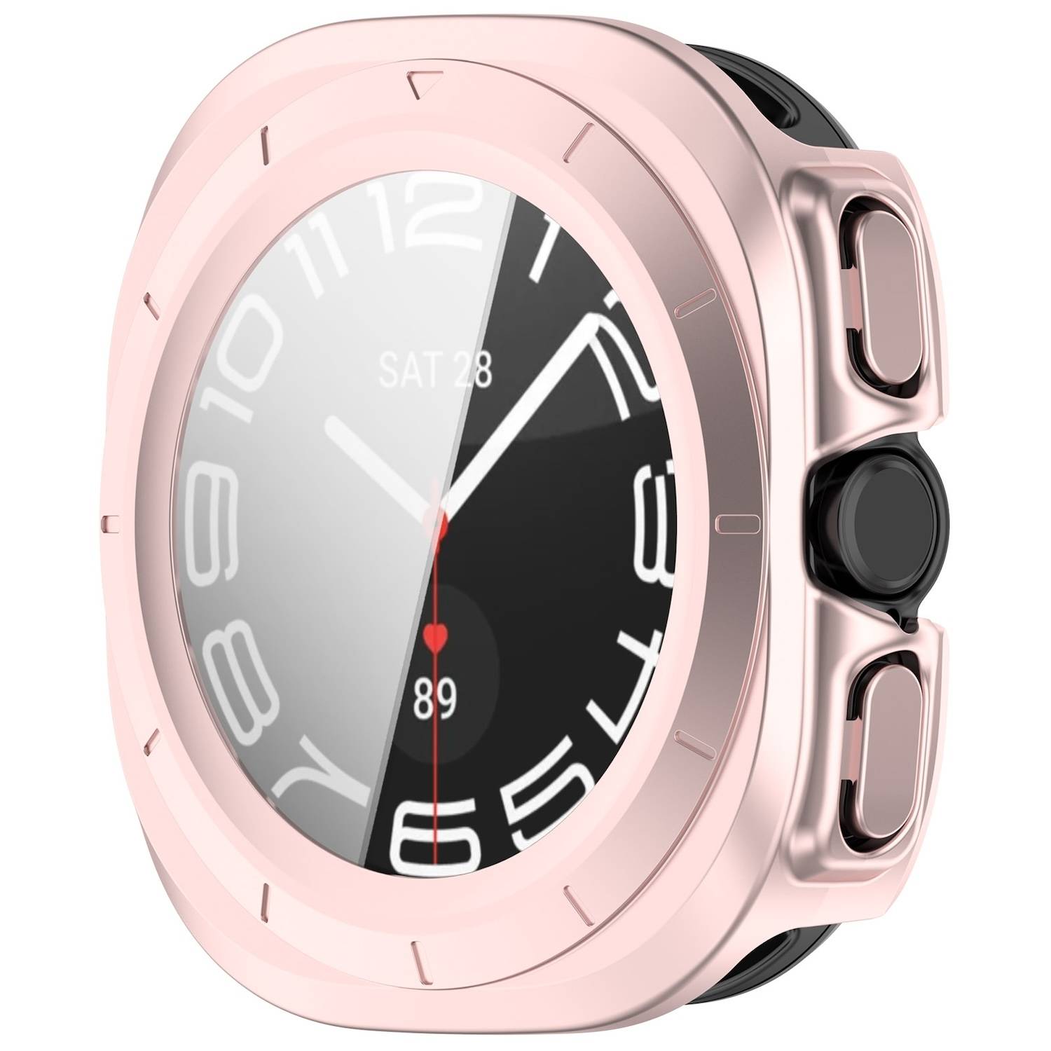 Für Samsung Galaxy Watch Ultra 47mm PC Hülle + Hart Glas Rose Gold