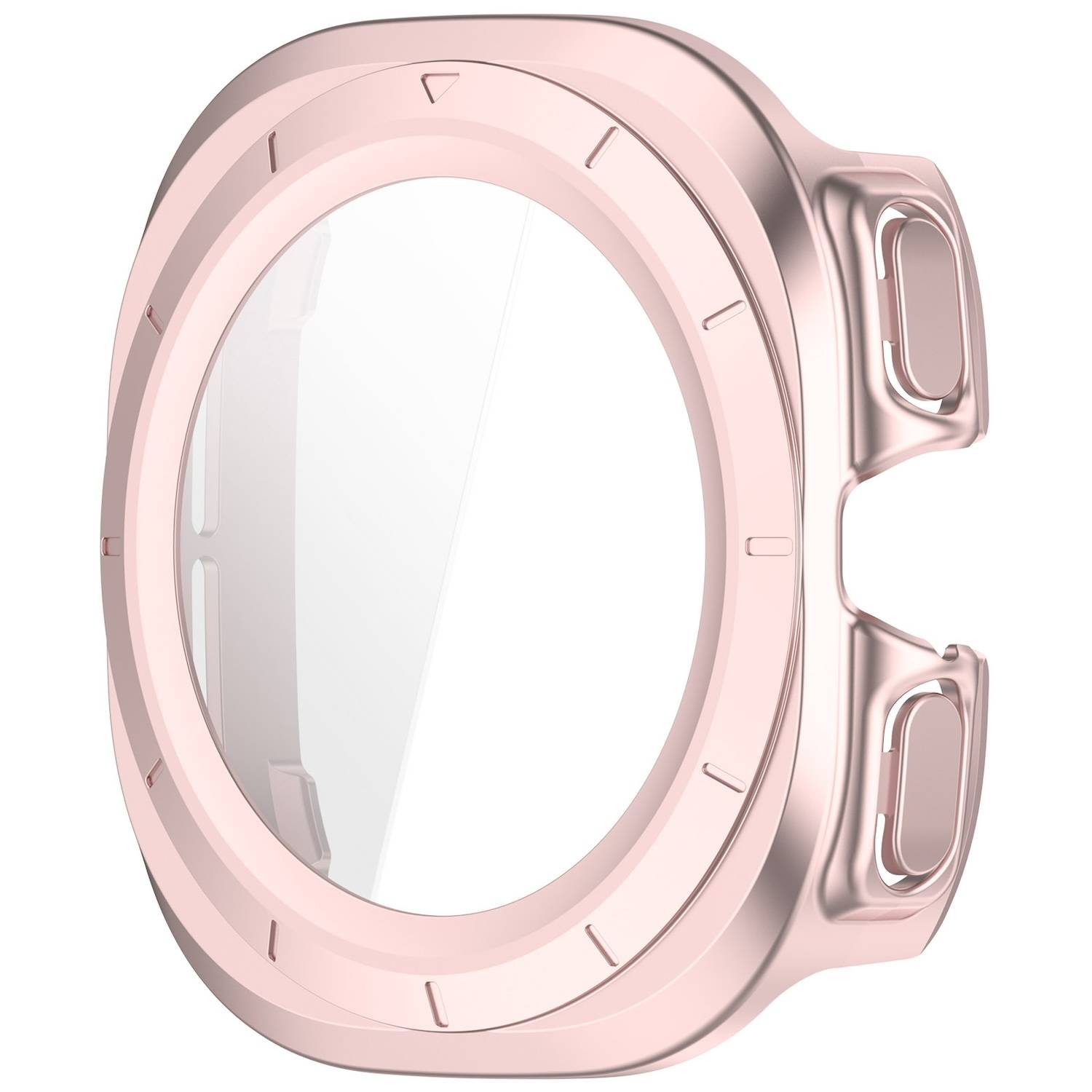 Für Samsung Galaxy Watch Ultra 47mm PC Hülle + Hart Glas Rose Gold