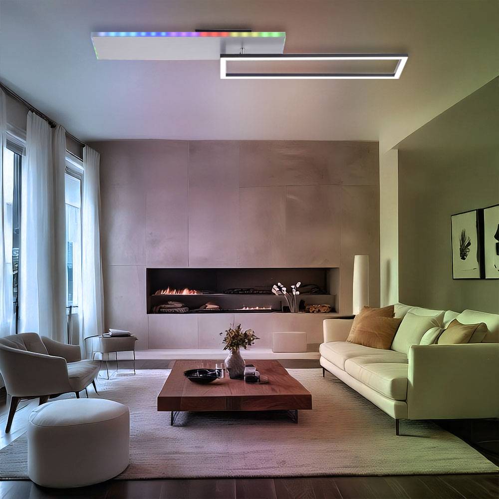 Deckenleuchte dimmbar Wohnzimmerlampe Regenbogen Nachtlicht Deckenlampe Fernbedienung LED, Memory, 1x LED 31W 2200lm 2700-5000 Kelvin, LxBxH