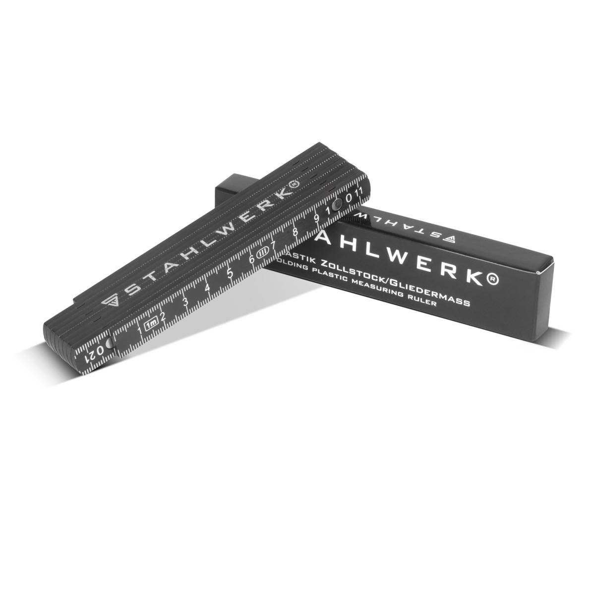 STAHLWERK Zollstock 3er Set 1 Meter präziser Kunststoff-Gliedermaßstab Meterstab