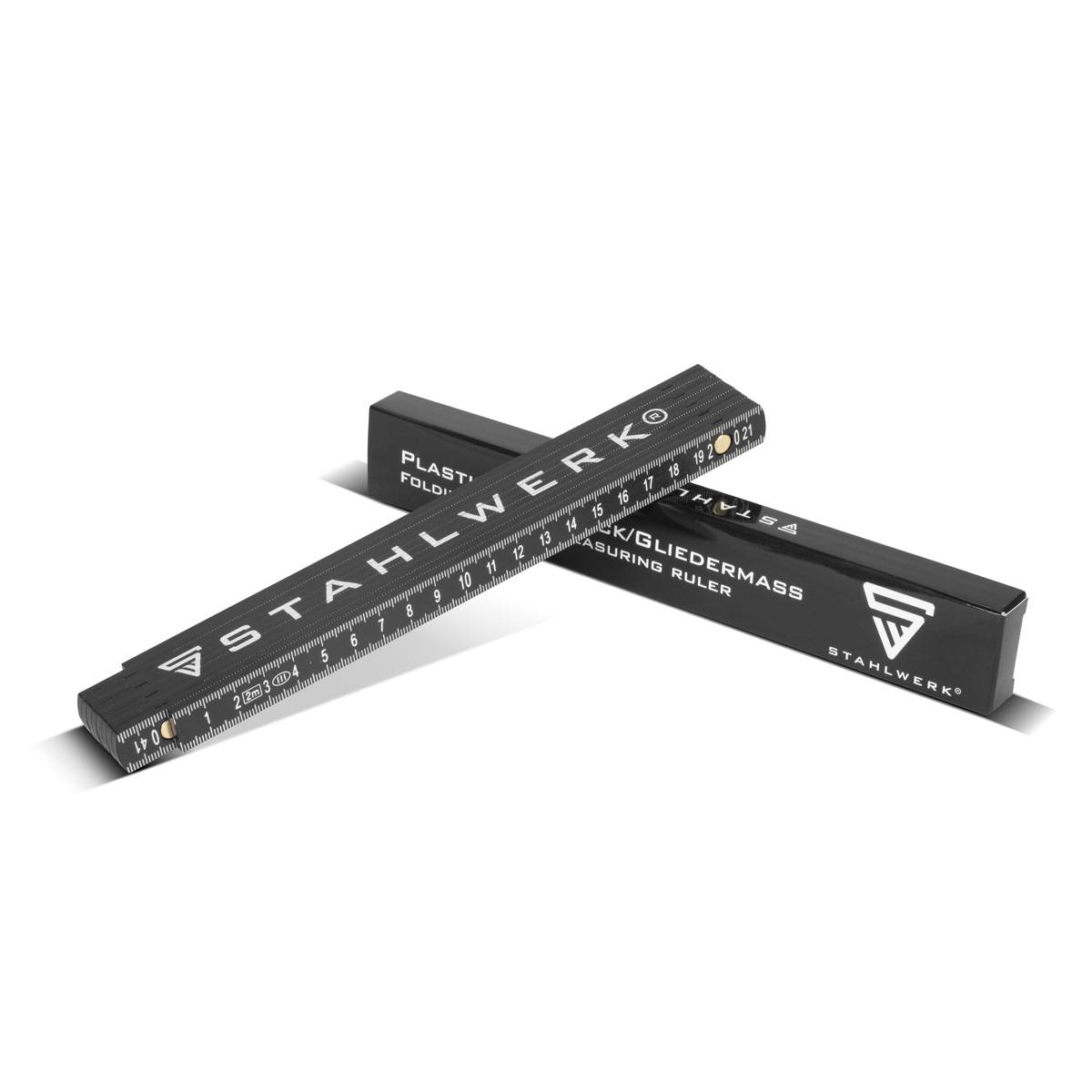STAHLWERK Zollstock 3er Set 2 Meter präziser Kunststoff-Gliedermaßstab Meterstab