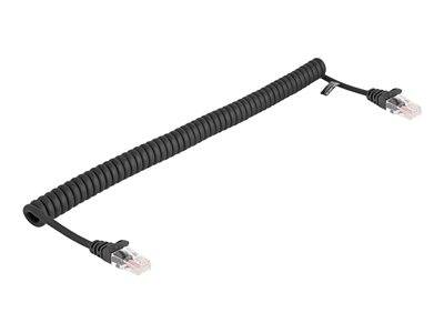 DELOCK RJ45 Spiralkabel Stecker zu Cat.5e 1m Schwarz Kabel Patchkabel