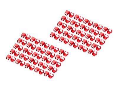 DIGITUS Farbclips für Patchkabel RJ45 100 Stück rot Kabel Cat.6