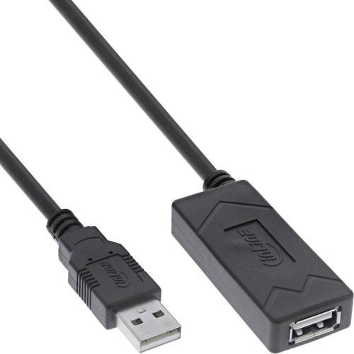 InLine® USB 2.0 Aktiv-Verlängerung, USB-A Stecker/Buchse, 10m Kabel USB & Lightning USB 2.0