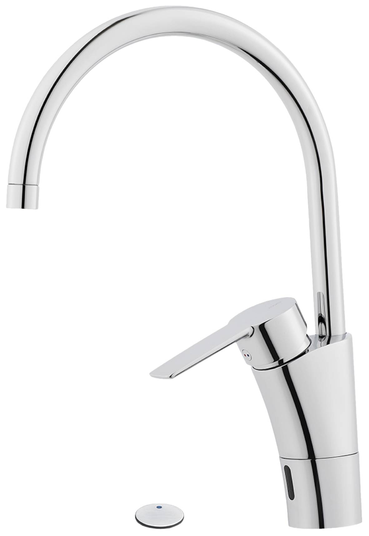 MORA CERA duo Spültisch Hybridarmatur m. Hygienespülung mit Absperrventil Batteriebetrieb mit Sensor Chrom