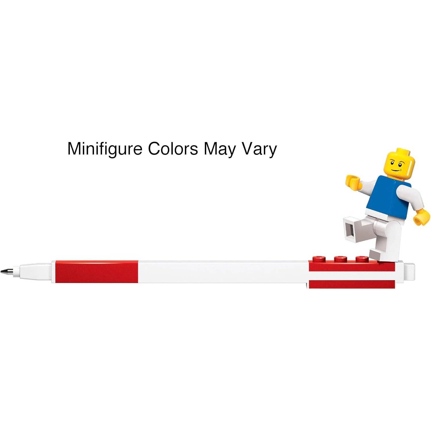 IQ LEGO Briefpapier-Brieffreund  Roter LEGO-Gelstift und klassische Minifigur