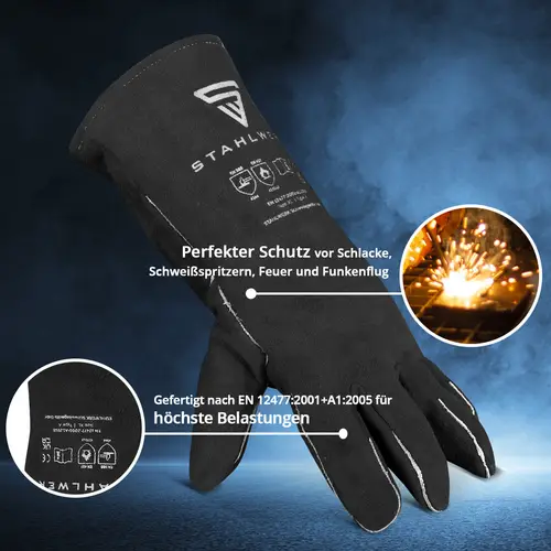 STAHLWERK Schweißerschutzhandschuhe extra robuste Hitzeschutzhandschuhe STAHLWERK Schweißerschutzhandschuhe extra robuste Hitzeschutzhandschuhe