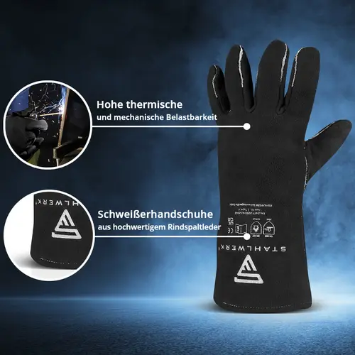 STAHLWERK Schweißerschutzhandschuhe extra robuste Hitzeschutzhandschuhe STAHLWERK Schweißerschutzhandschuhe extra robuste Hitzeschutzhandschuhe
