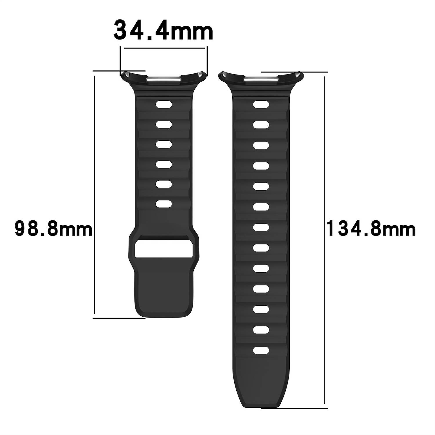 Für Samsung Galaxy Watch Ultra 47mm Solid Color Silikon Band Schwarz