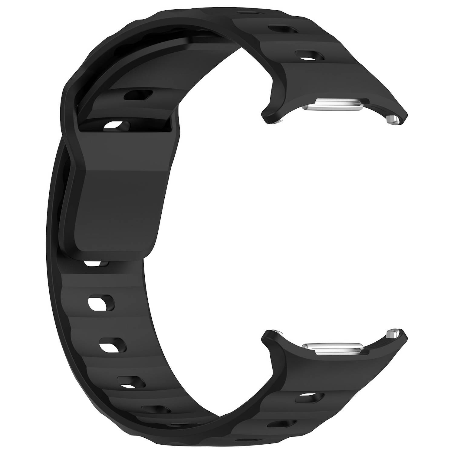 Für Samsung Galaxy Watch Ultra 47mm Solid Color Silikon Band Schwarz