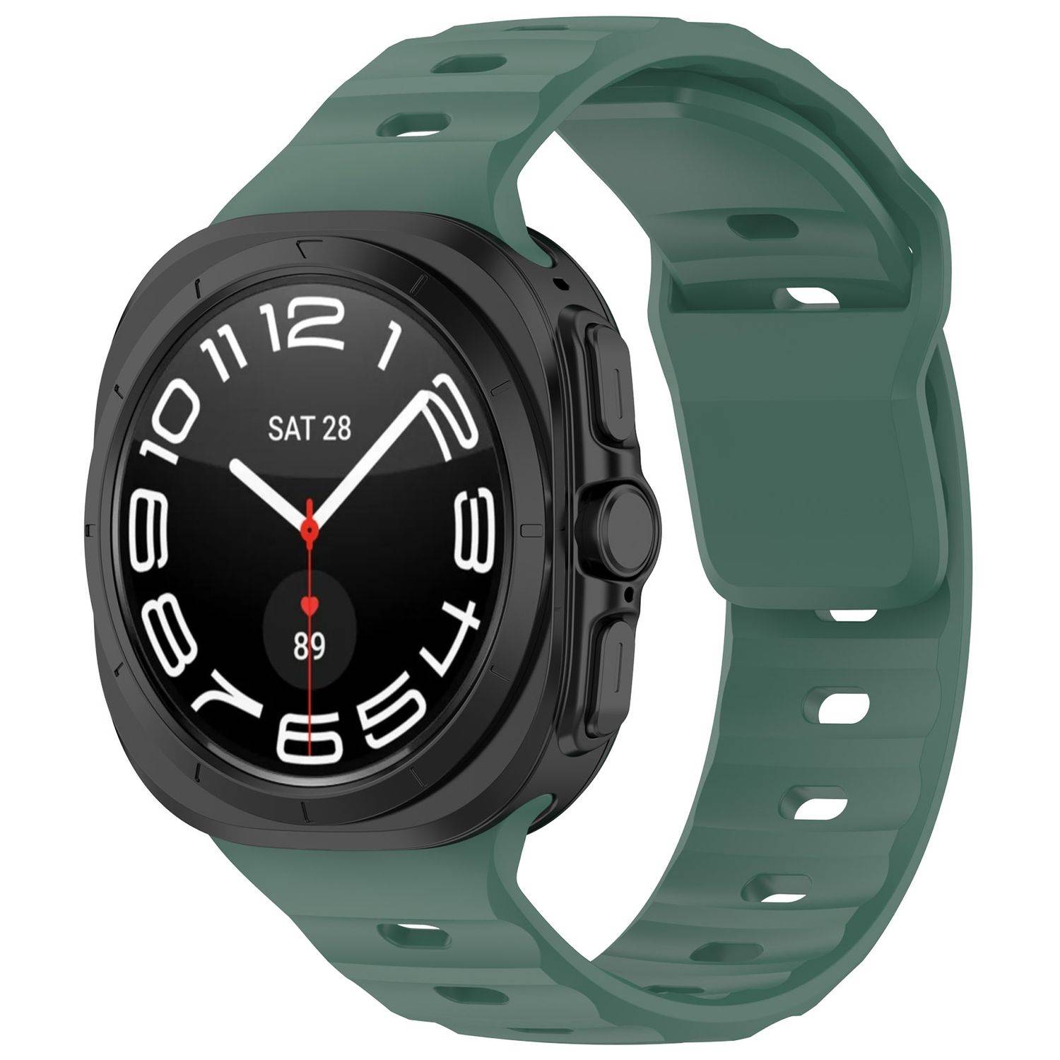 Für Samsung Galaxy Watch Ultra 47mm Solid Color Silikon Arm Band Grün