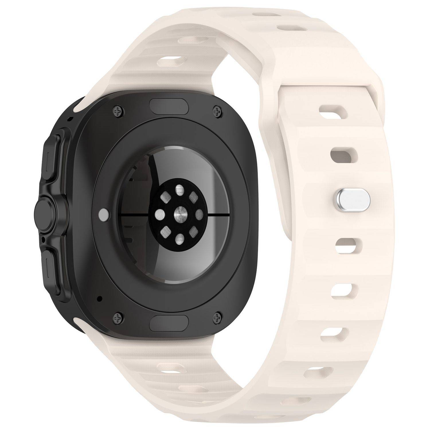 Für Samsung Galaxy Watch Ultra 47mm Solid Color Silikon Arm Band Beige