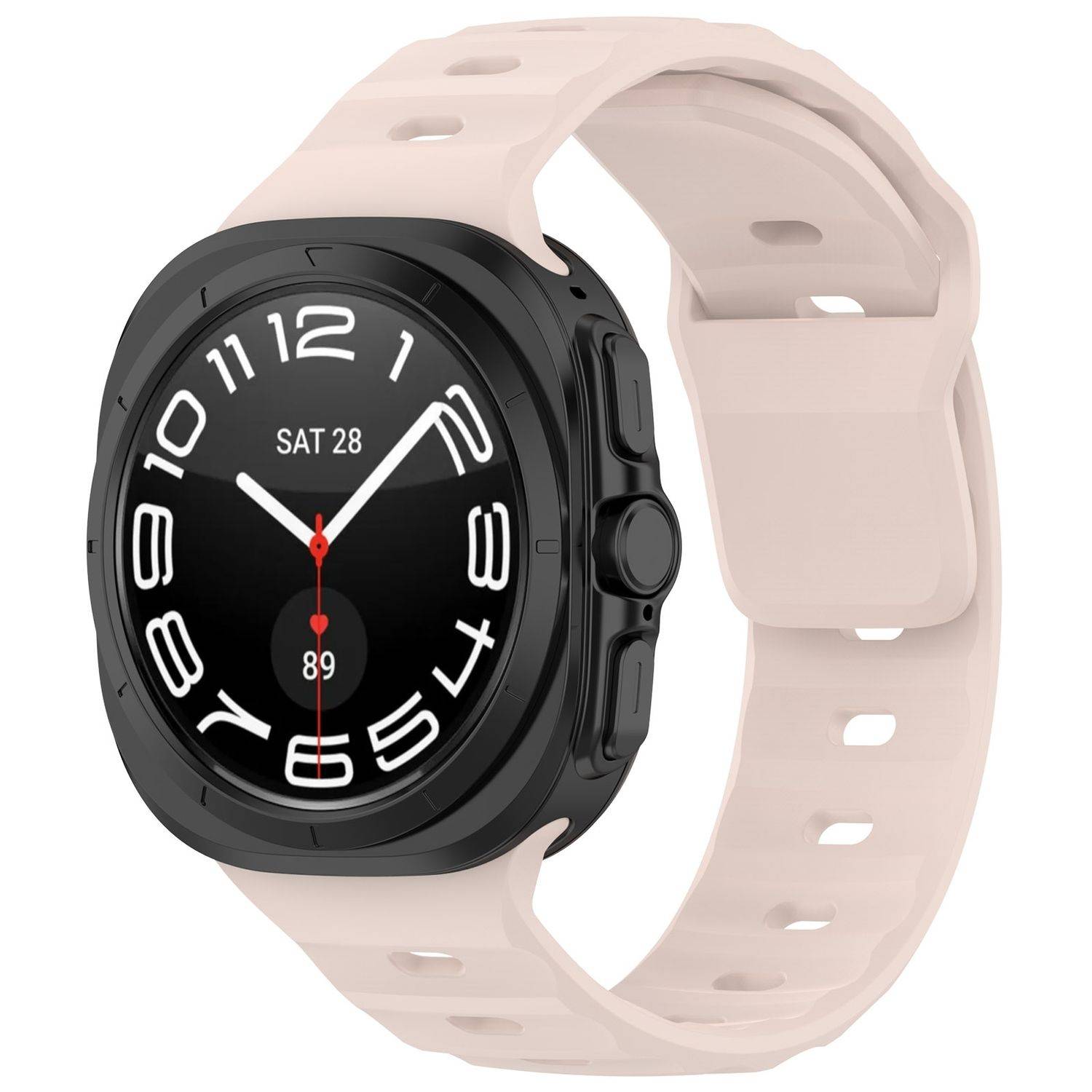 Für Samsung Galaxy Watch Ultra 47mm Solid Color Silikon Arm Band Rosa
