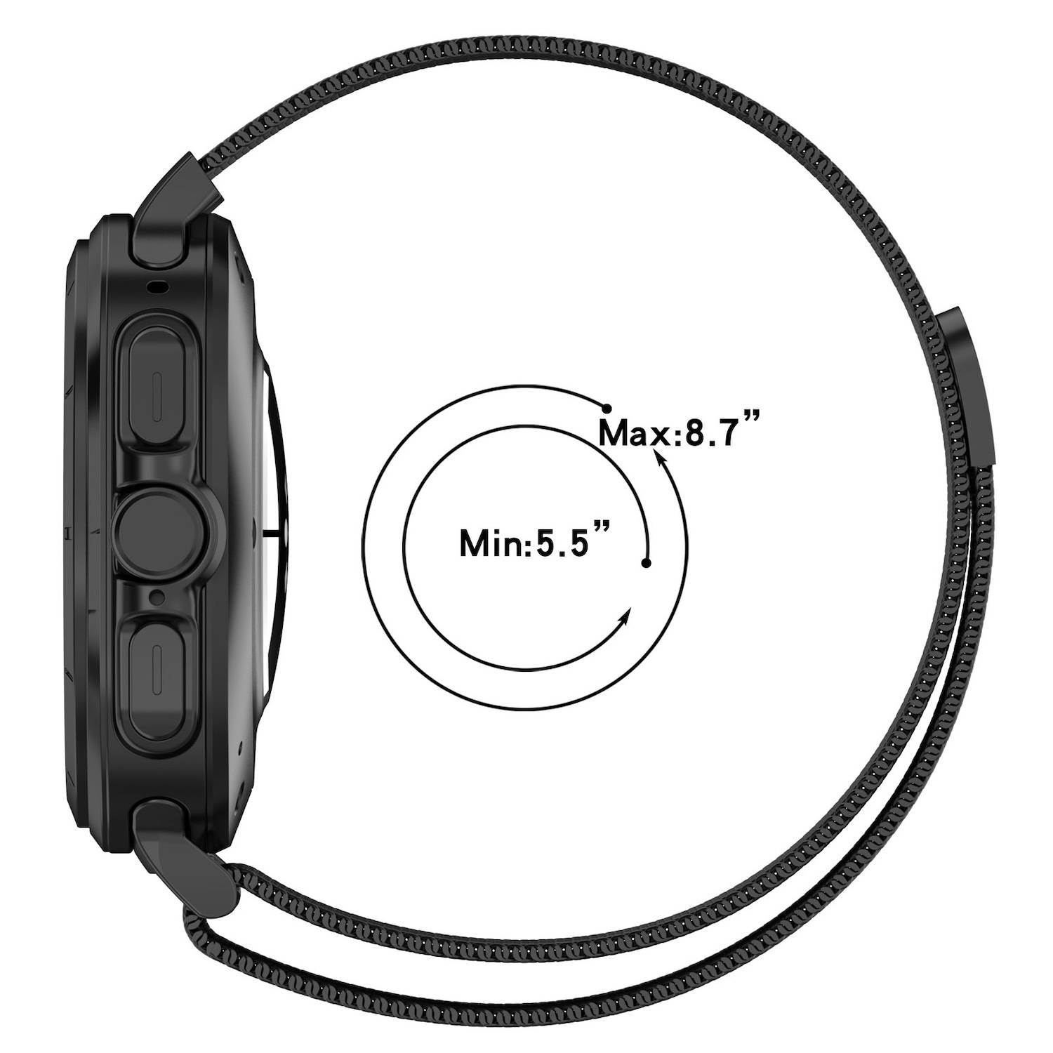 Für Samsung Galaxy Watch Ultra 47mm Metall Mesh Ersatz Armband Silber