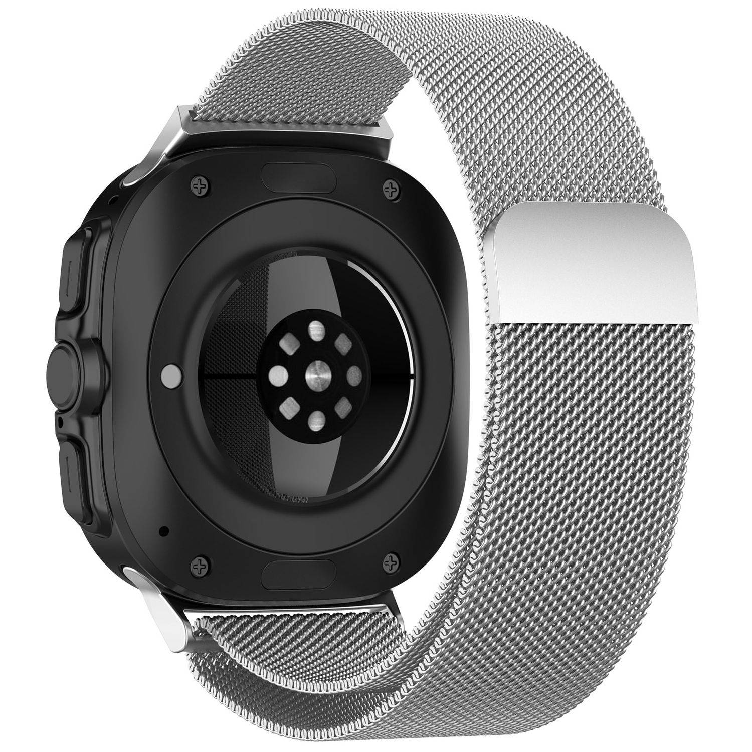 Für Samsung Galaxy Watch Ultra 47mm Metall Mesh Ersatz Armband Silber