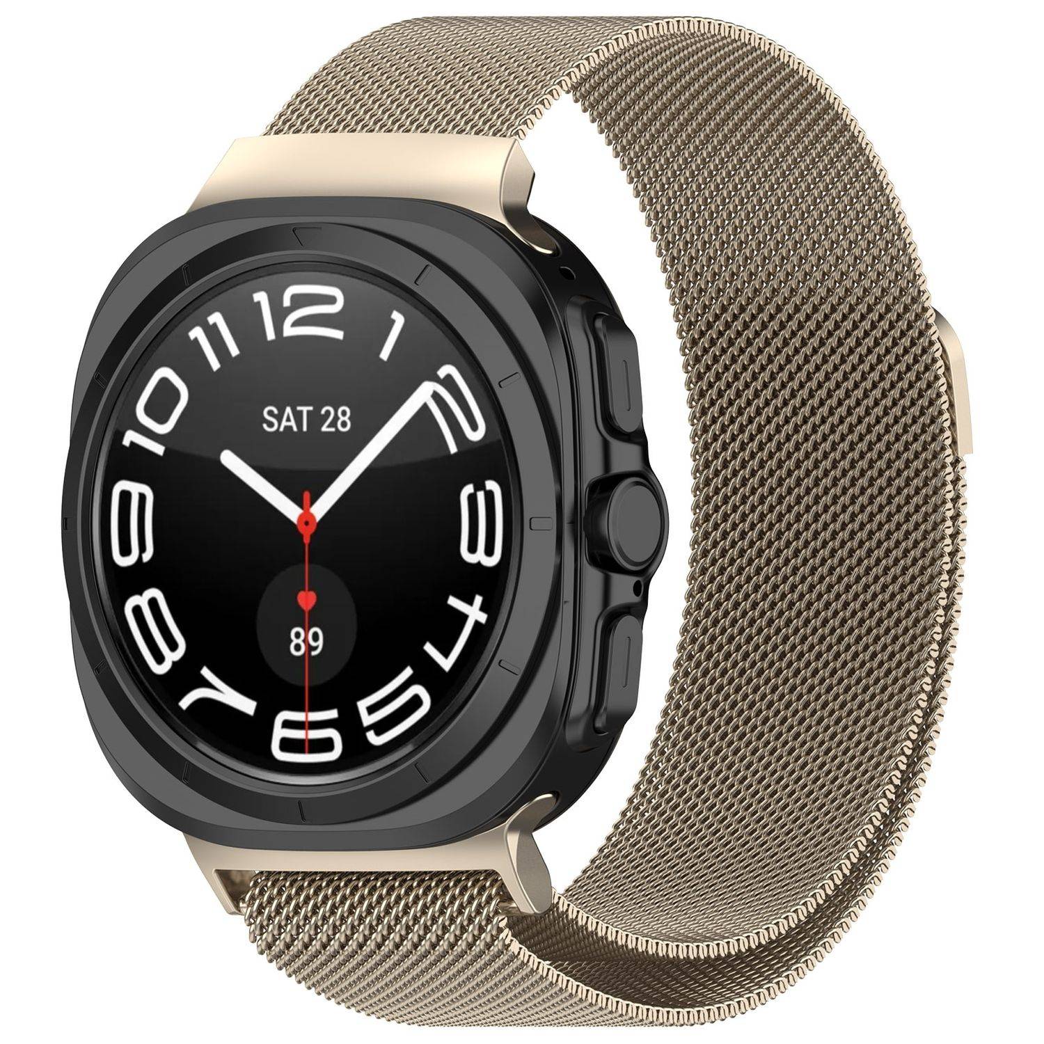 Für Samsung Galaxy Watch Ultra 47mm Metall Mesh Ersatz Armband Beige