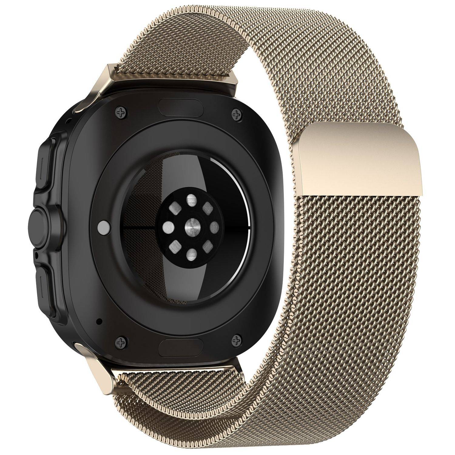 Für Samsung Galaxy Watch Ultra 47mm Metall Mesh Ersatz Armband Beige