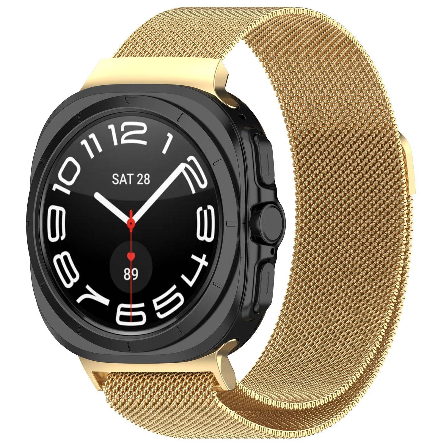 Für Samsung Galaxy Watch Ultra 47mm Metall Mesh Ersatz Armband Gold