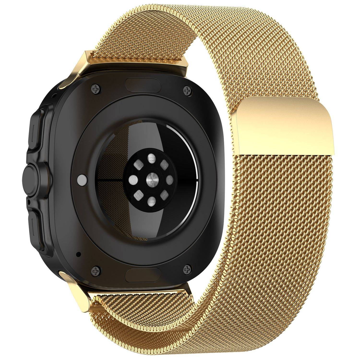 Für Samsung Galaxy Watch Ultra 47mm Metall Mesh Ersatz Armband Gold