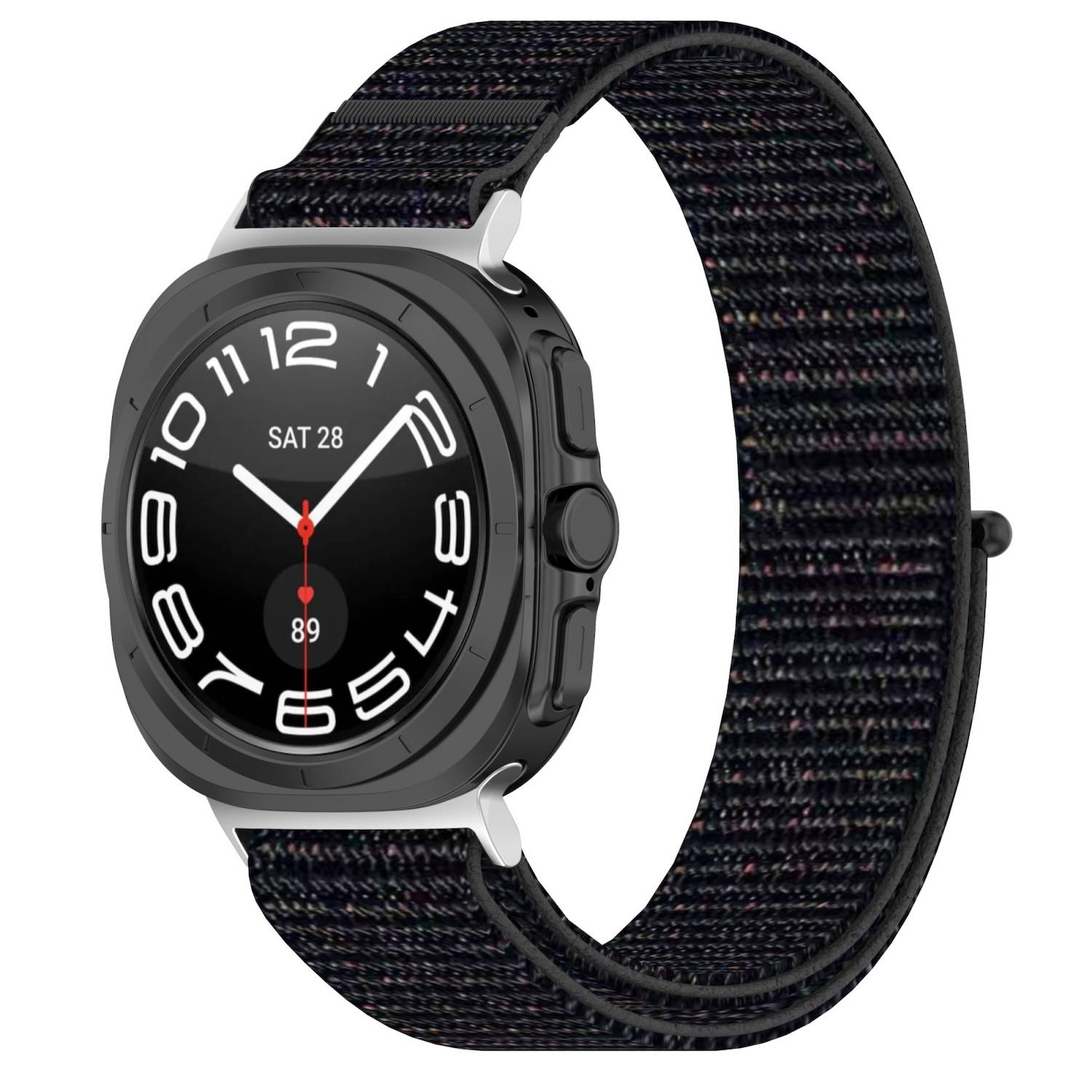 Für Samsung Galaxy Watch Ultra 47mm Nylon Klettverschluss Arm Band M1