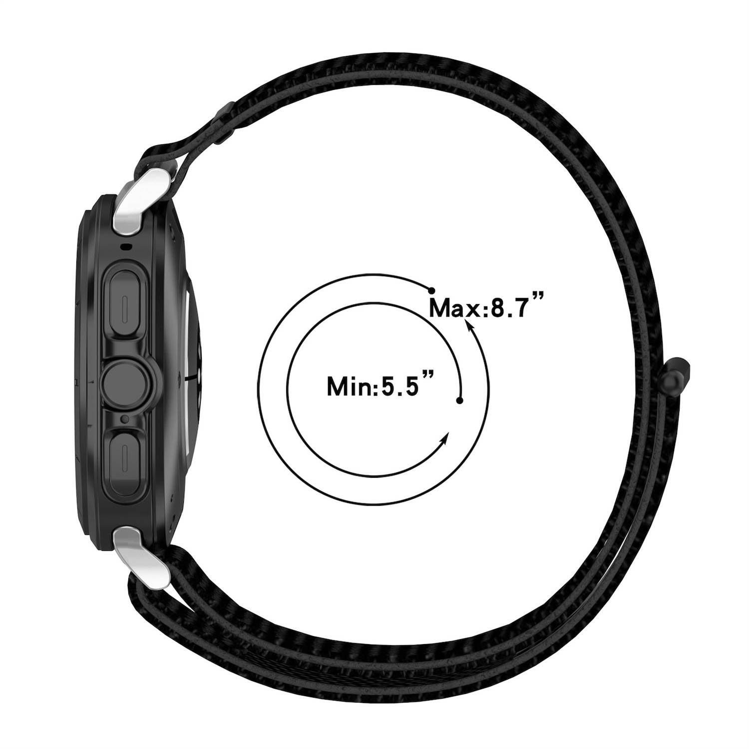 Für Samsung Galaxy Watch Ultra 47mm Nylon Klettverschluss Arm Band M6