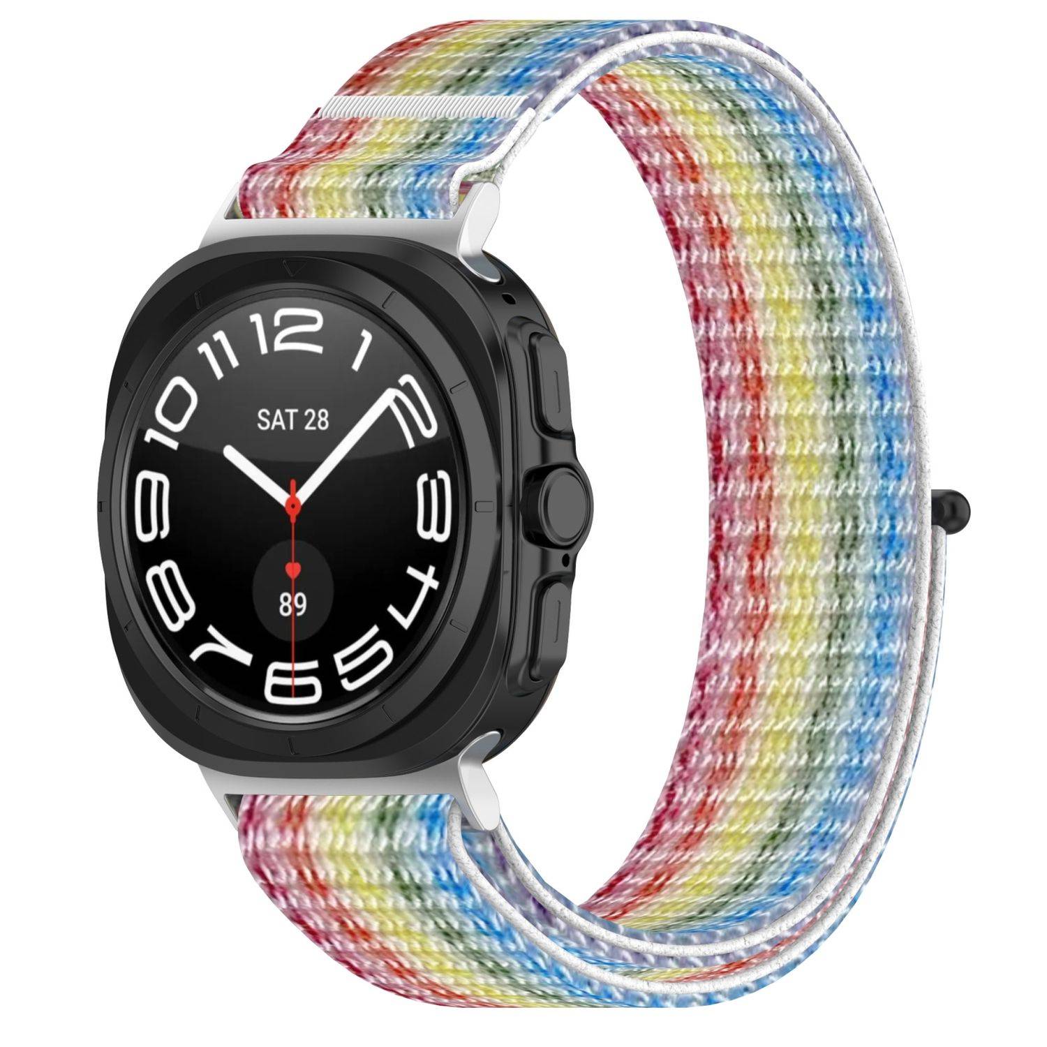 Für Samsung Galaxy Watch Ultra 47mm Nylon Klettverschluss Arm Band M3