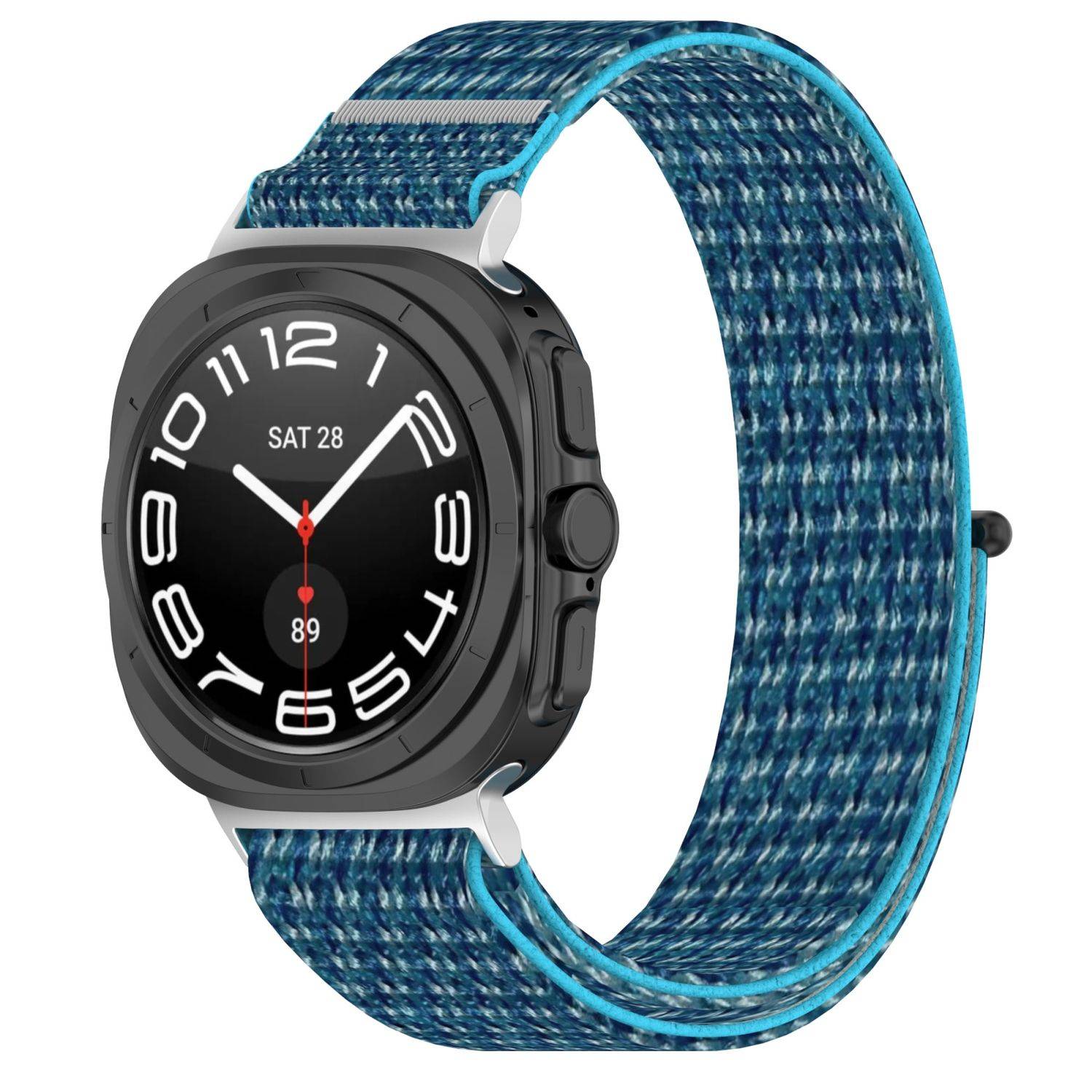 Für Samsung Galaxy Watch Ultra 47mm Nylon Klettverschluss Arm Band M5