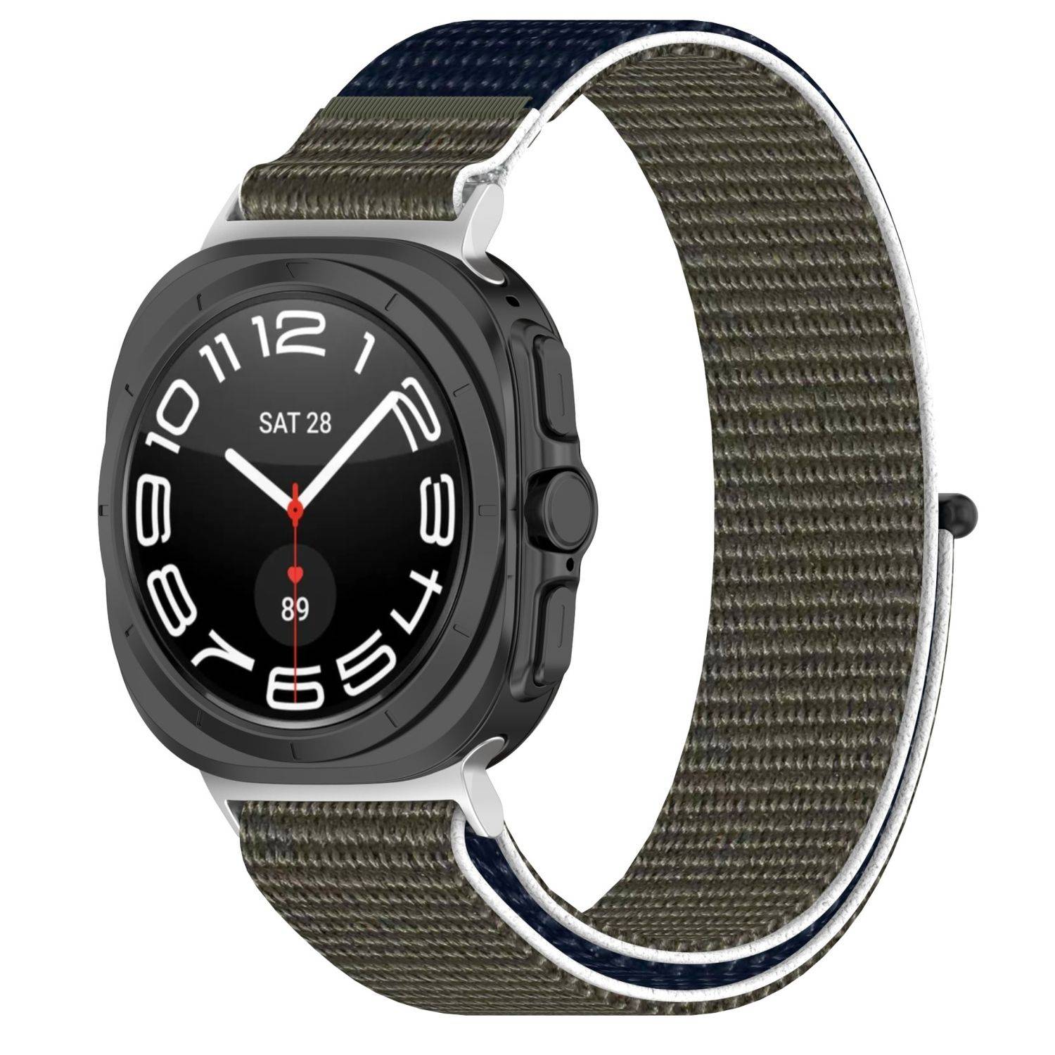 Für Samsung Galaxy Watch Ultra 47mm Nylon Klettverschluss Arm Band M6
