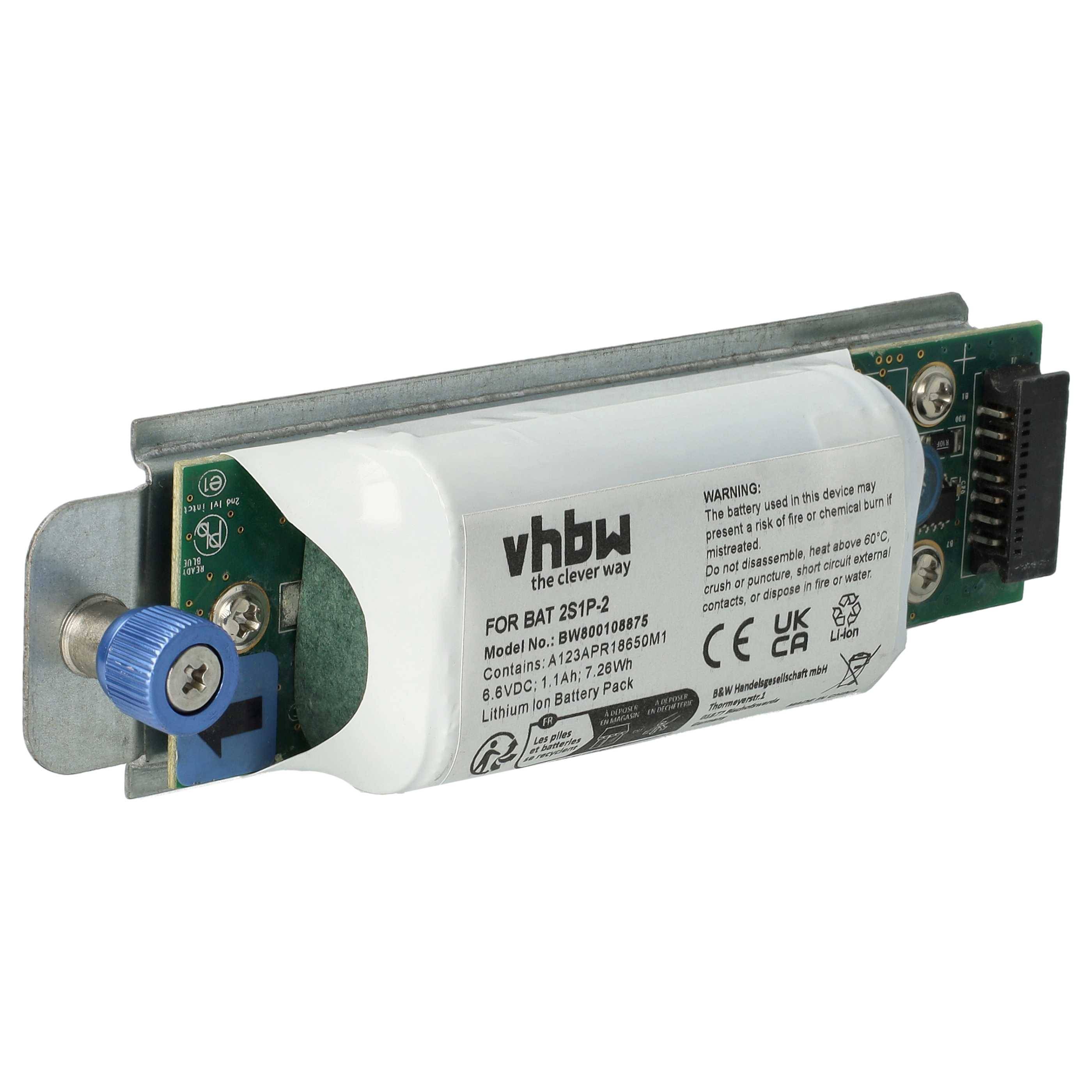 vhbw 1x Akku kompatibel mit IBM System Storage DS3524, DS3512, DS3700, DS3500 Notebook (1100 mAh, 6,6 V, Li-Ion)