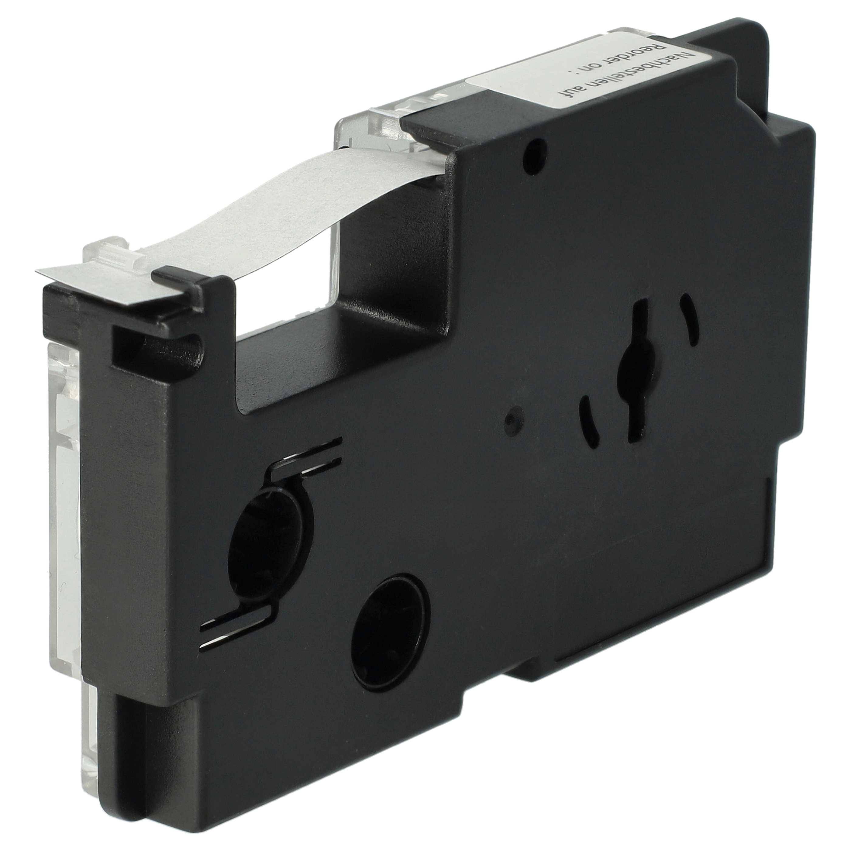 vhbw Schriftband-Kassette kompatibel mit Casio KL-P1000, KL-HD1 Etiketten-Drucker 8m x 9mm Weiß auf Schwarz