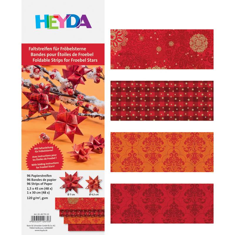 HEYDA Faltpapierstreifen für Mini-Fröbelsterne "Kristalle"