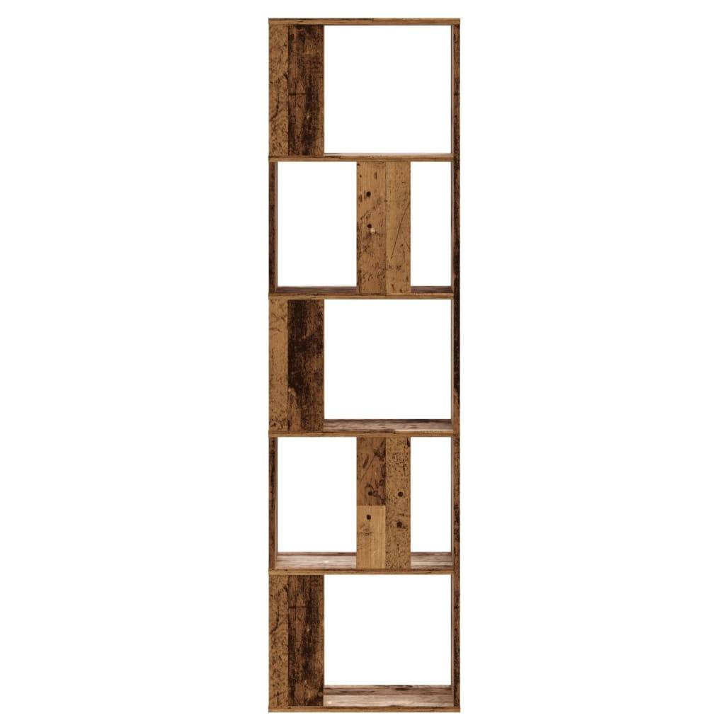 vidaXL Bücherregal 5 Böden Altholz 45x23,5x162,5 cm Holzwerkstoff