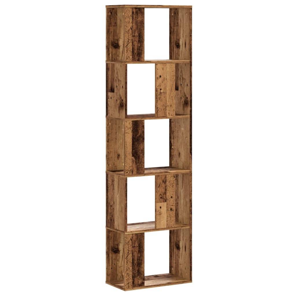 vidaXL Bücherregal 5 Böden Altholz 45x23,5x162,5 cm Holzwerkstoff