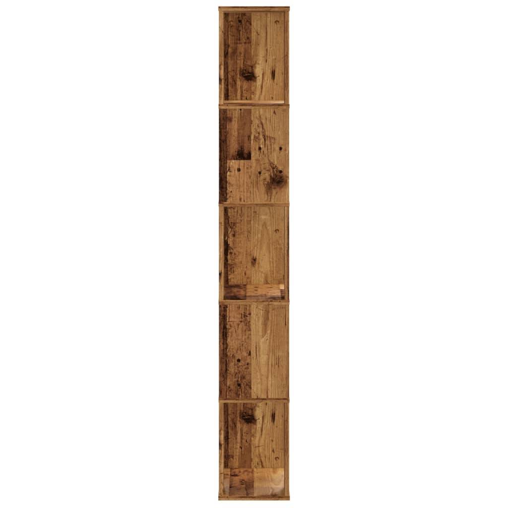 vidaXL Bücherregal 5 Böden Altholz 45x23,5x162,5 cm Holzwerkstoff
