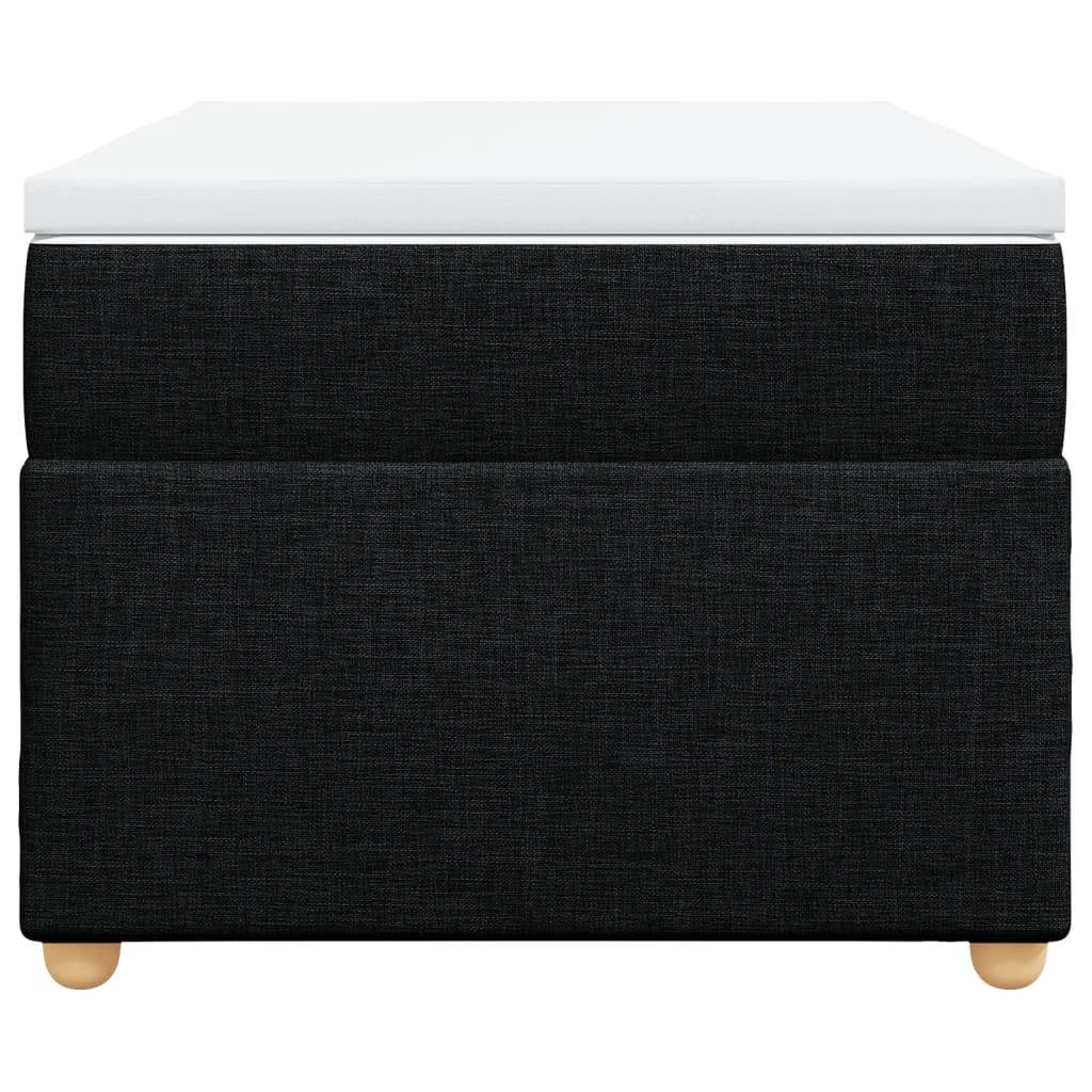 vidaXL Boxspringbett mit Matratze Schwarz 90x200 cm Stoff