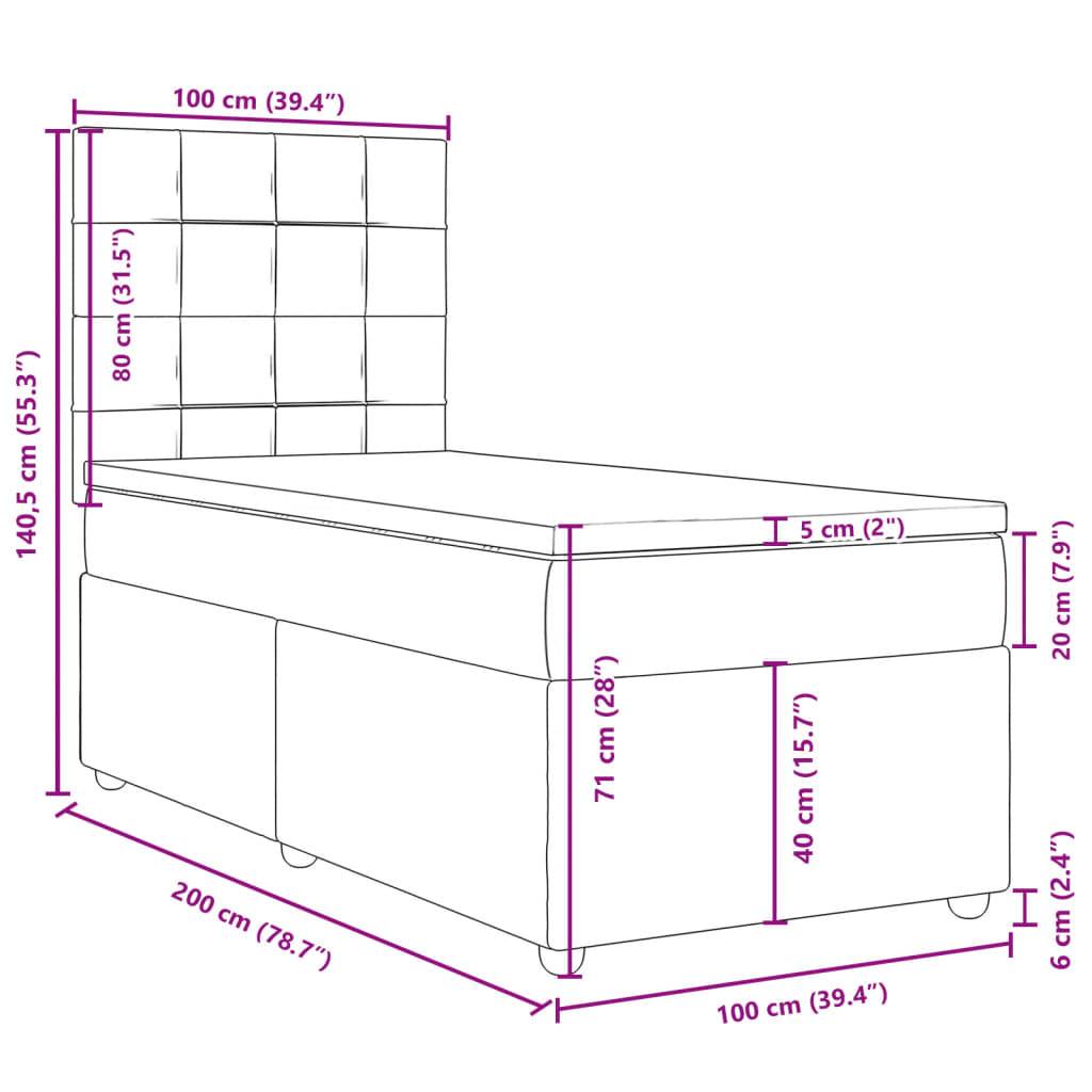 vidaXL Boxspringbett mit Matratze Blau 100x200 cm Stoff